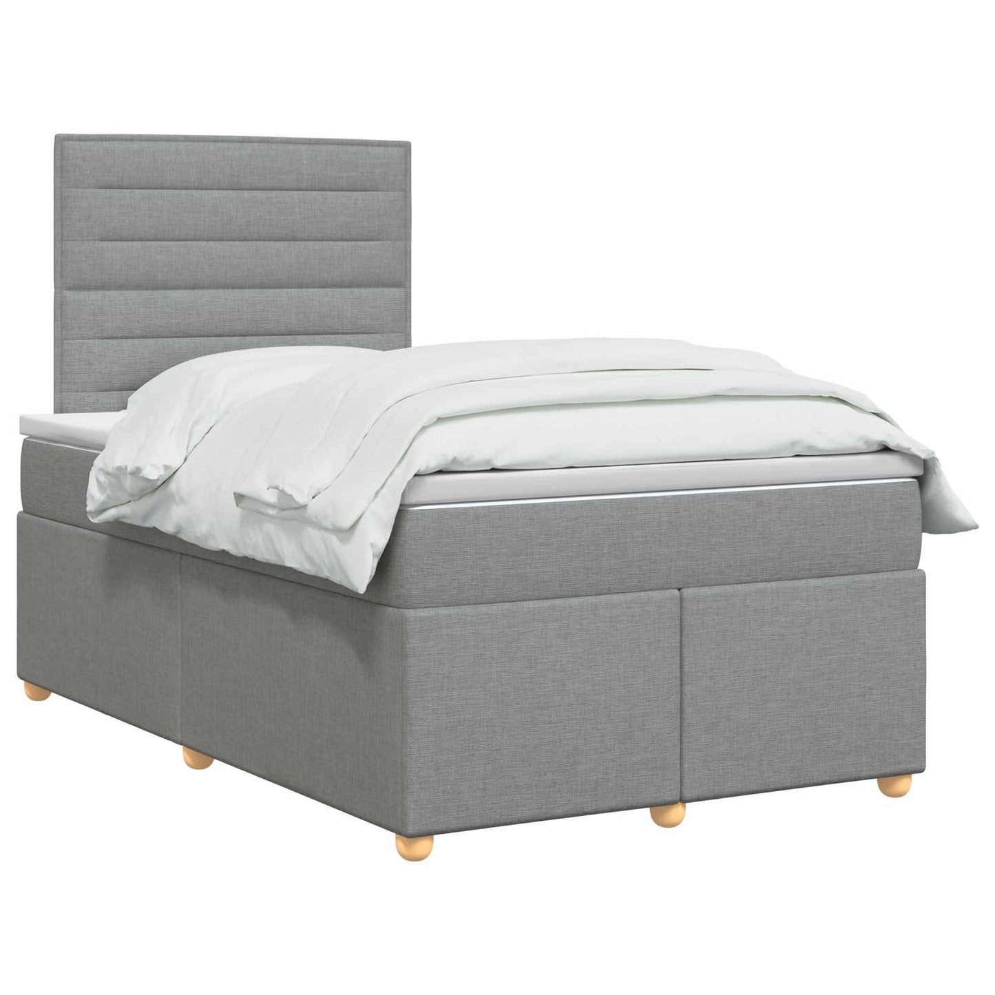 Boxspring ágy matraccal Világosszürke 120 x 200 cm Szövet