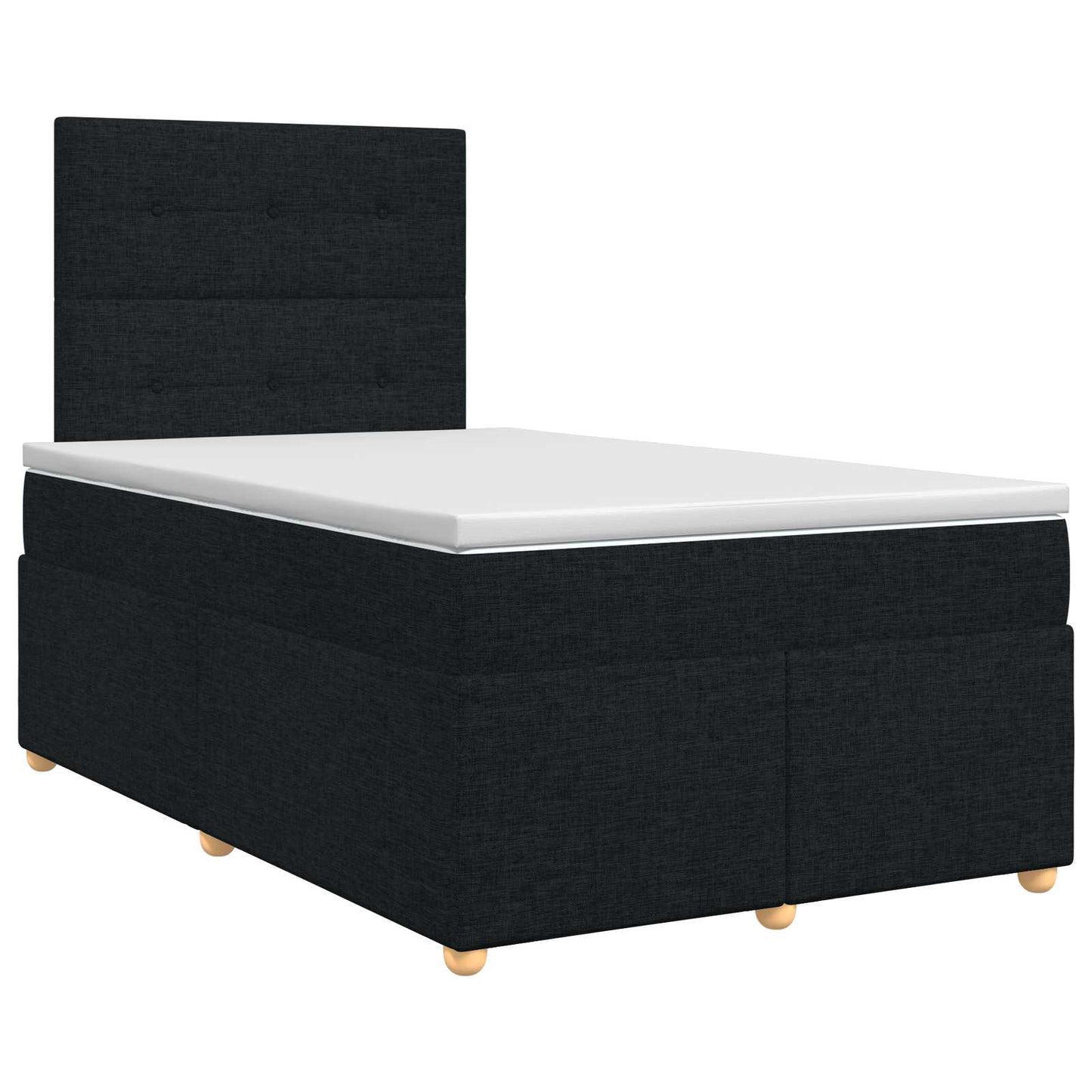 Boxspring ágy matraccal fejtámlával Fekete 120 x 200 cm Szövet