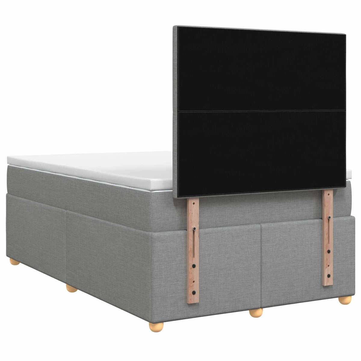 Boxspring ágy matraccal Világosszürke 120 x 200 cm Szövet