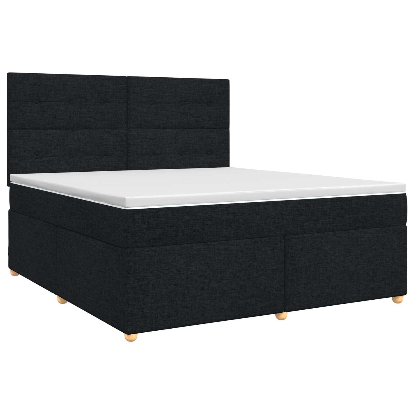 Boxspring ágy matraccal fejtámlával Fekete 140 x 190 cm Szövet