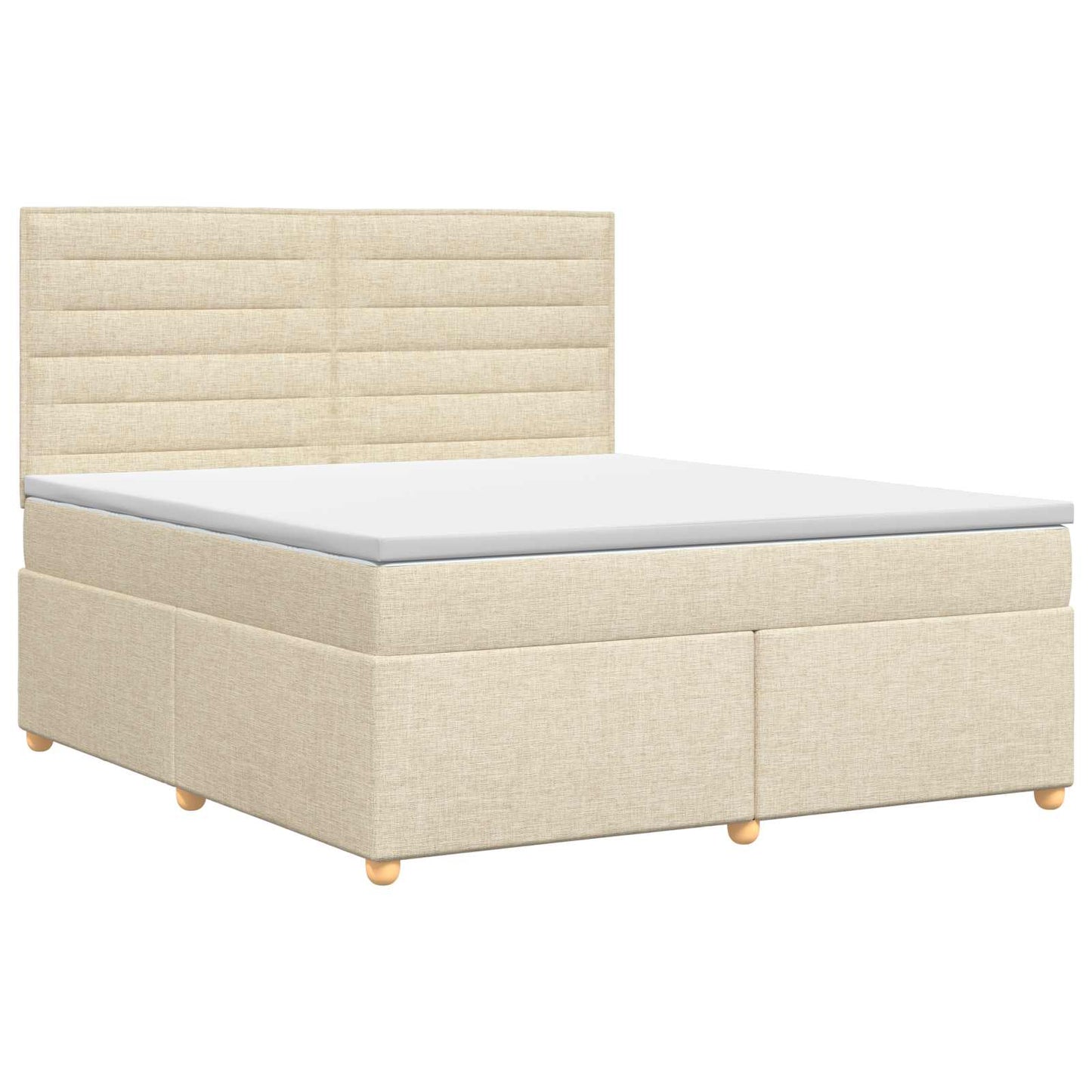Boxspring ágy matraccal Krémszínű 140 x 200 cm Szövet
