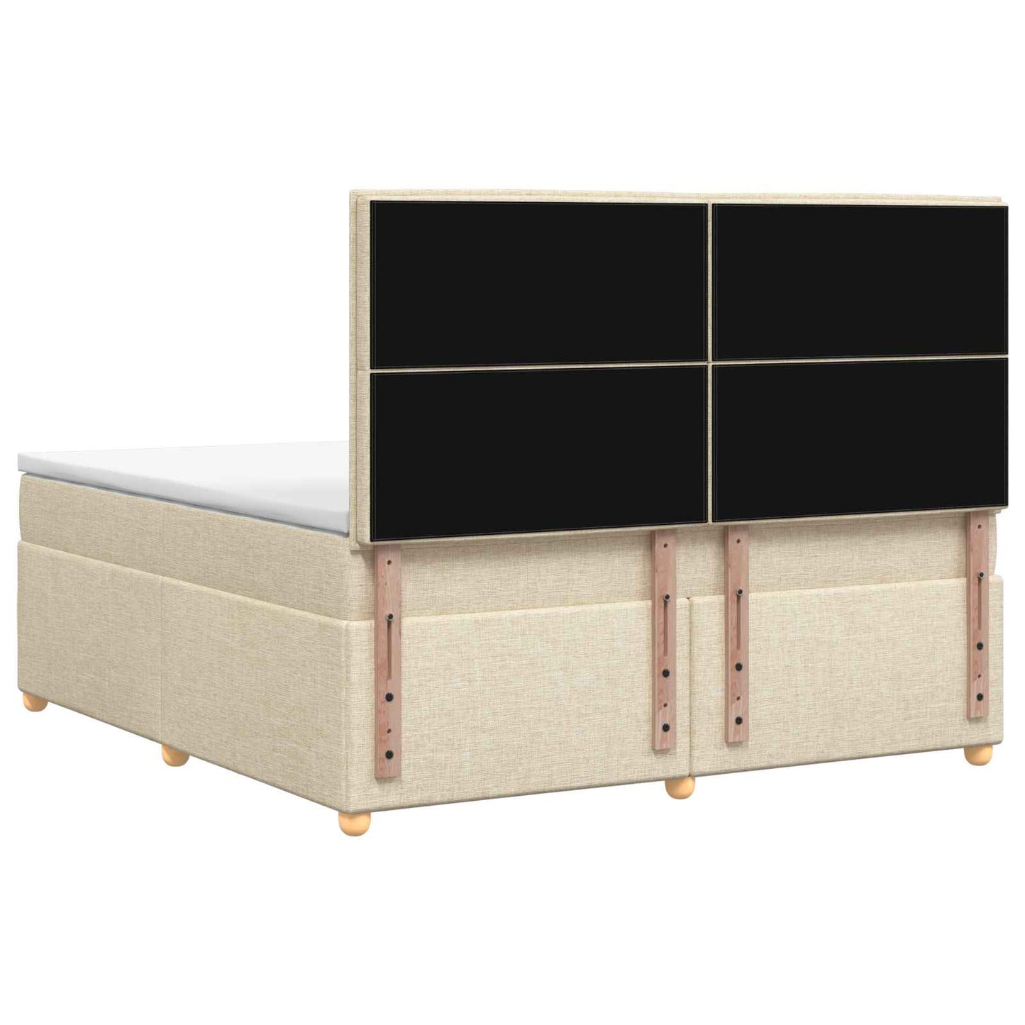 Boxspring ágy matraccal Krémszínű 140 x 200 cm Szövet