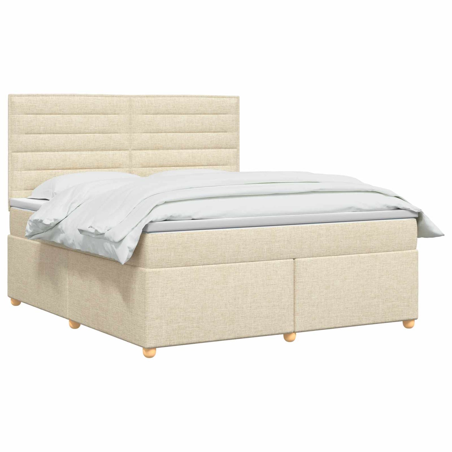 Boxspring ágy matraccal Krémszínű 140 x 200 cm Szövet
