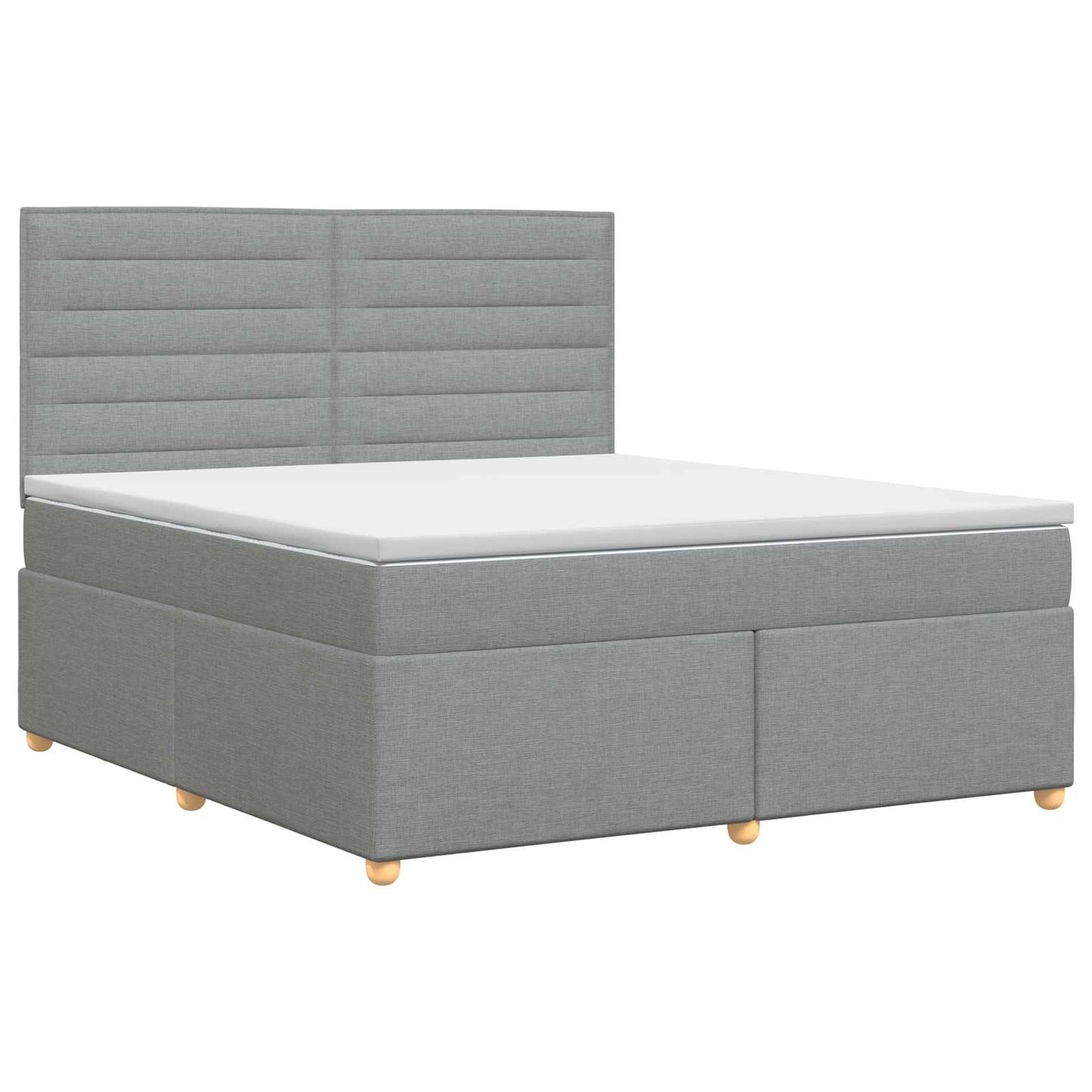 Boxspring ágy matraccal Világosszürke 160 x 200 cm Szövet
