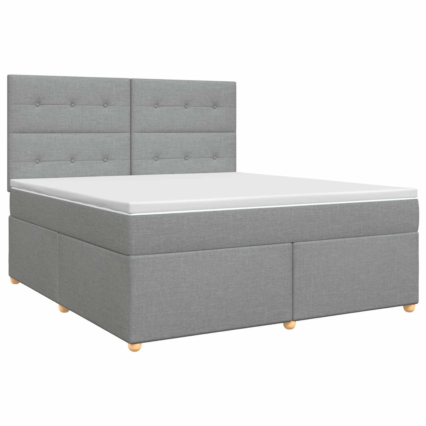 Boxspring ágy matraccal Világosszürke 160 x 200 cm Szövet