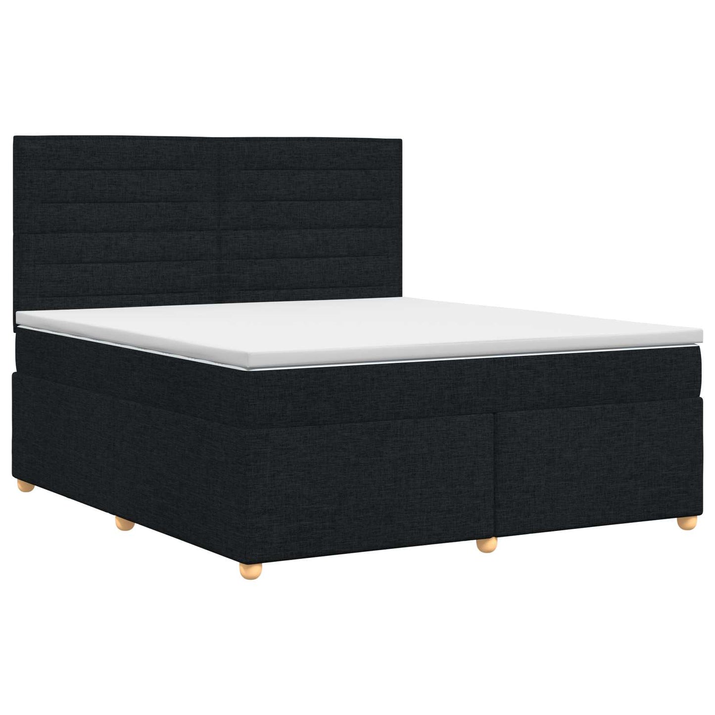 Boxspring ágy matraccal fejtámlával Fekete 180 x 200 cm Szövet