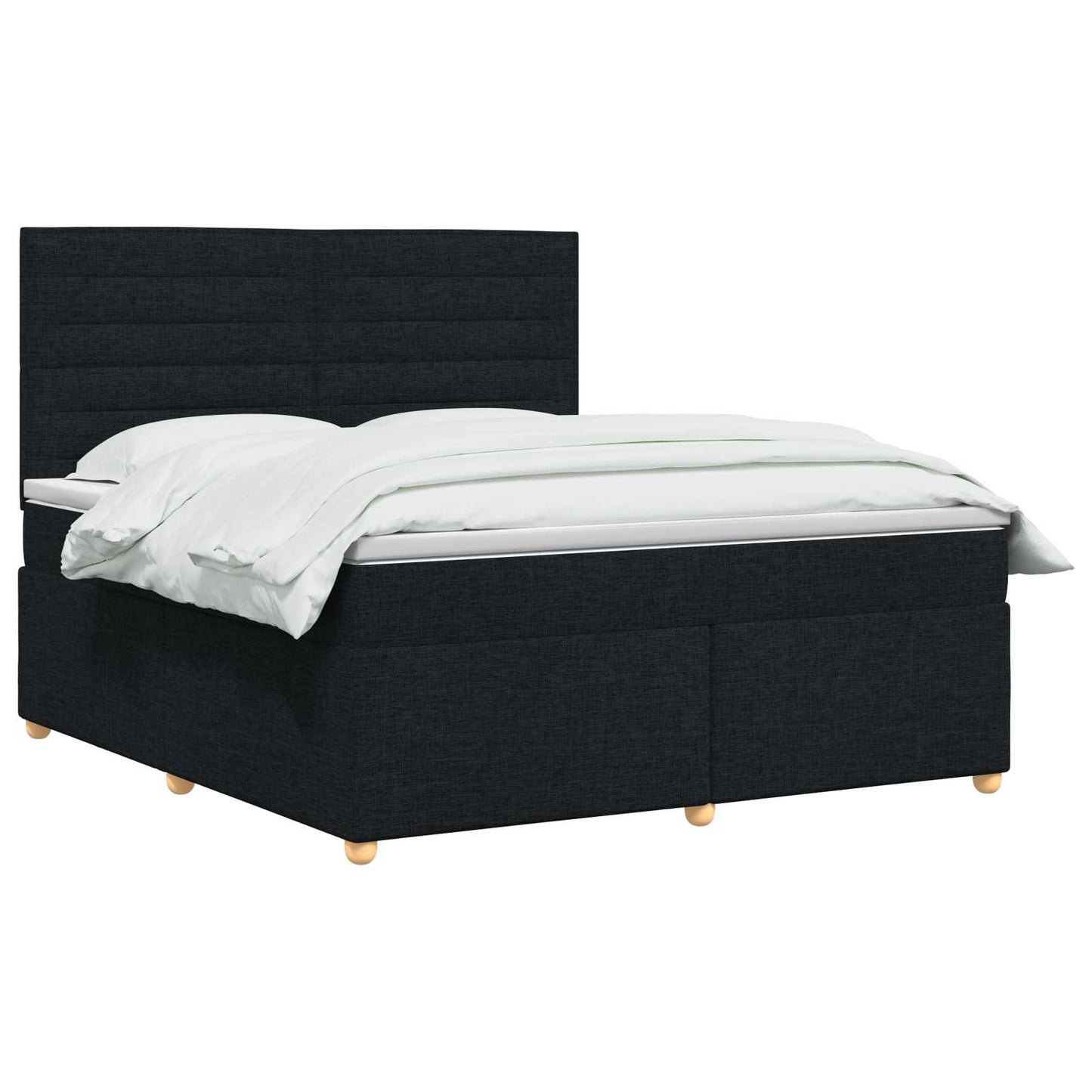Boxspring ágy matraccal fejtámlával Fekete 180 x 200 cm Szövet