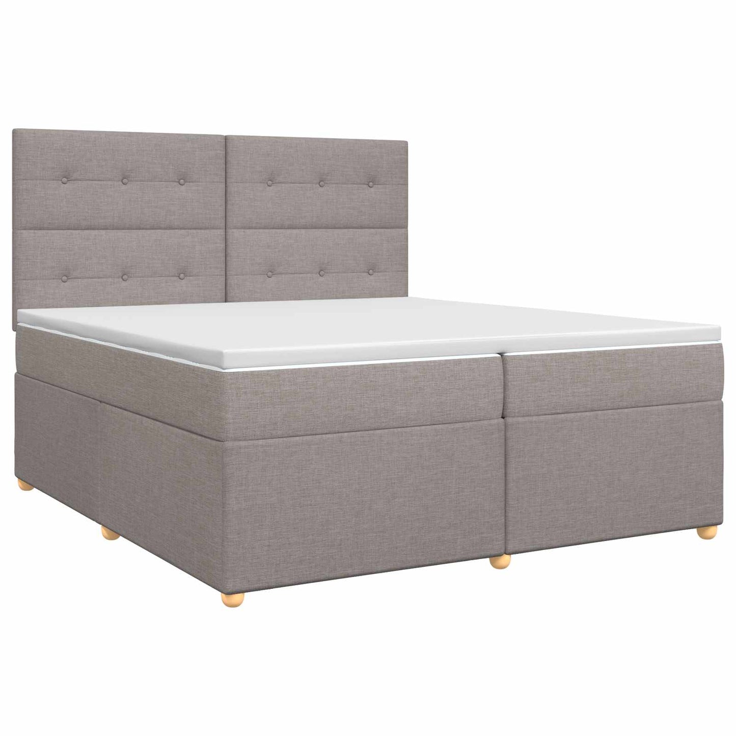 Boxspring ágy matraccal Tópszínű 200 x 200 cm Szövet