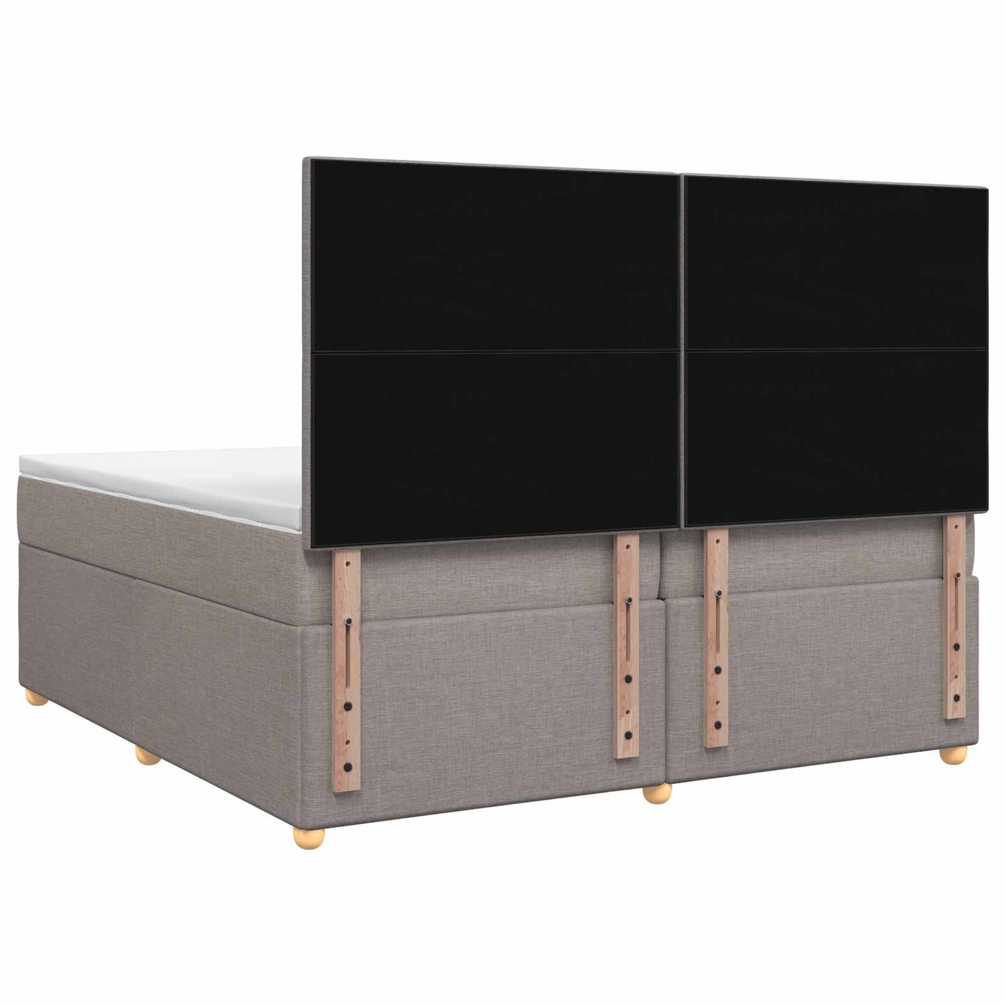 Boxspring ágy matraccal Tópszínű 200 x 200 cm Szövet