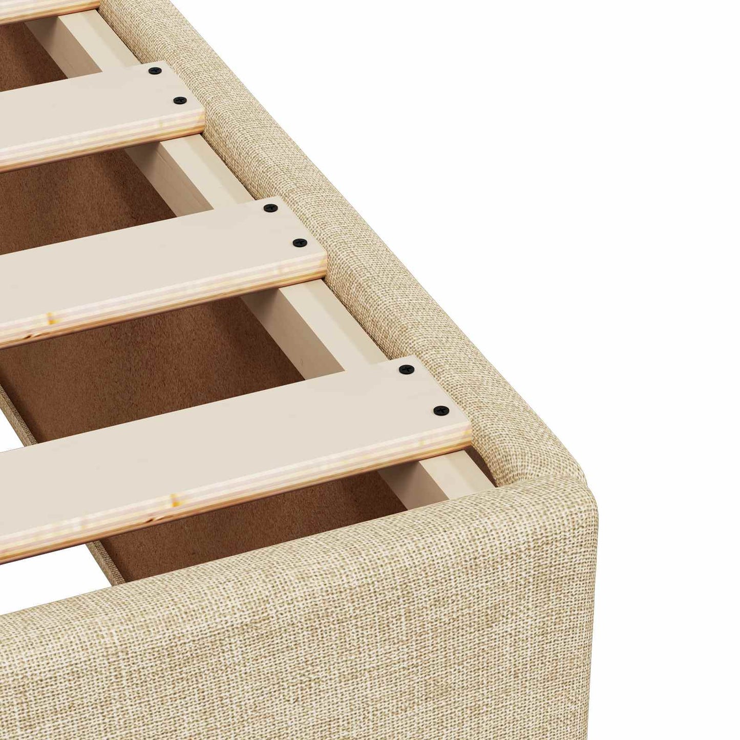 Boxspring ágy matraccal Krémszínű 200 x 200 cm Szövet