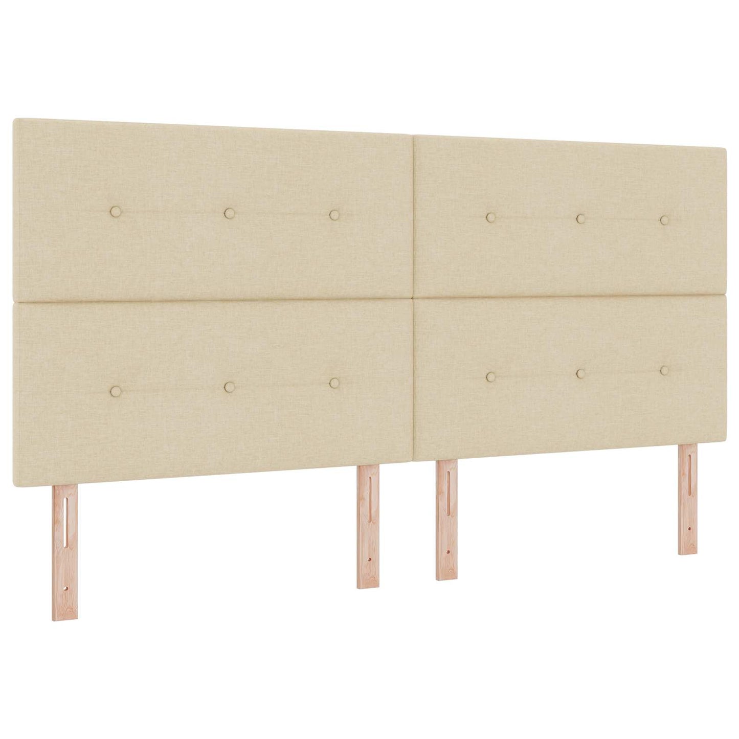 Boxspring ágy matraccal Krémszínű 200 x 200 cm Szövet