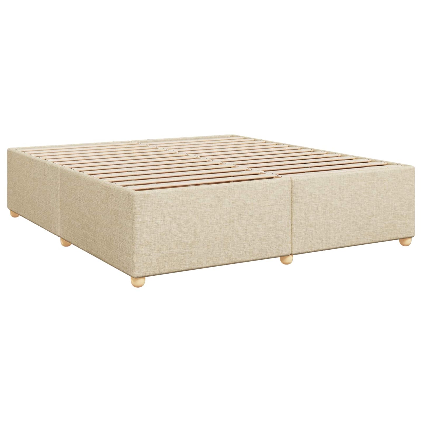 Boxspring ágy matraccal Krémszínű 200 x 200 cm Szövet