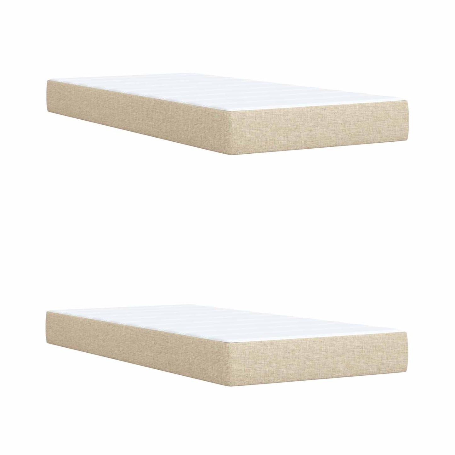 Boxspring ágy matraccal Krémszínű 200 x 200 cm Szövet