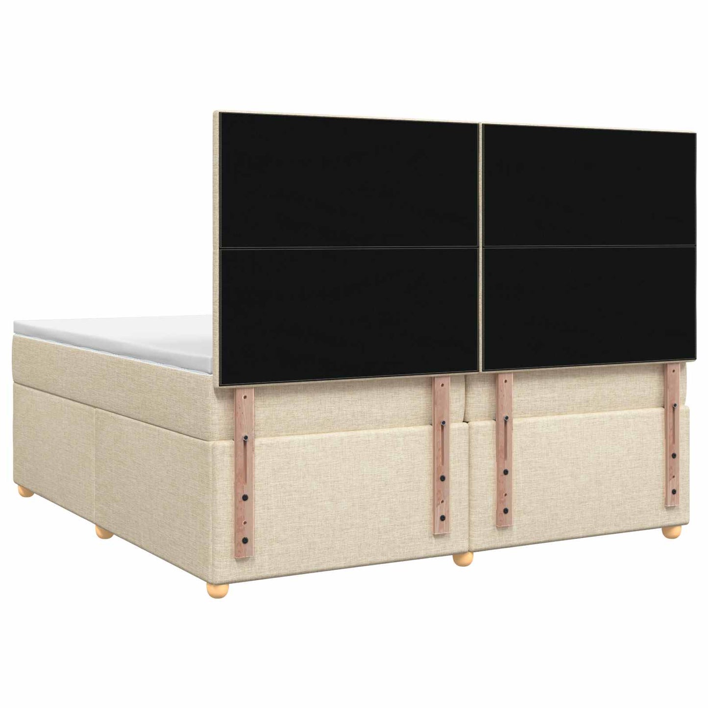 Boxspring ágy matraccal Krémszínű 200 x 200 cm Szövet