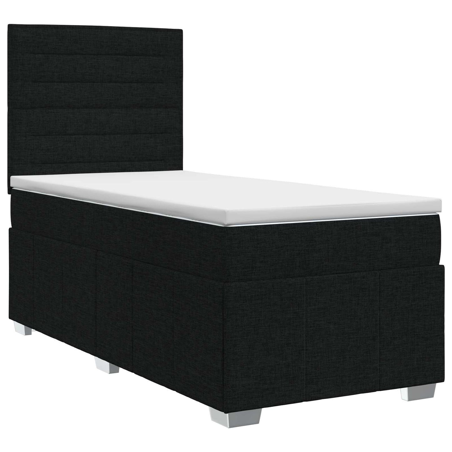 Boxspring ágy matraccal fejtámlával Fekete 80 x 200 cm Szövet