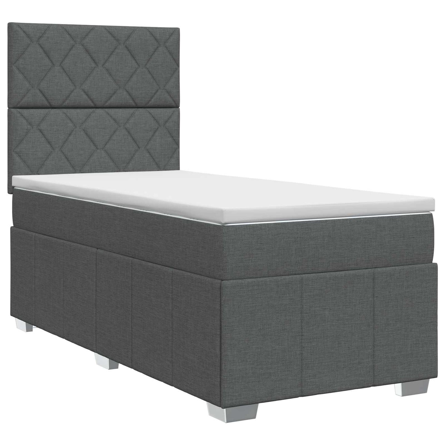 Boxspring ágy matraccal Sötétszürke 80 x 200 cm Szövet