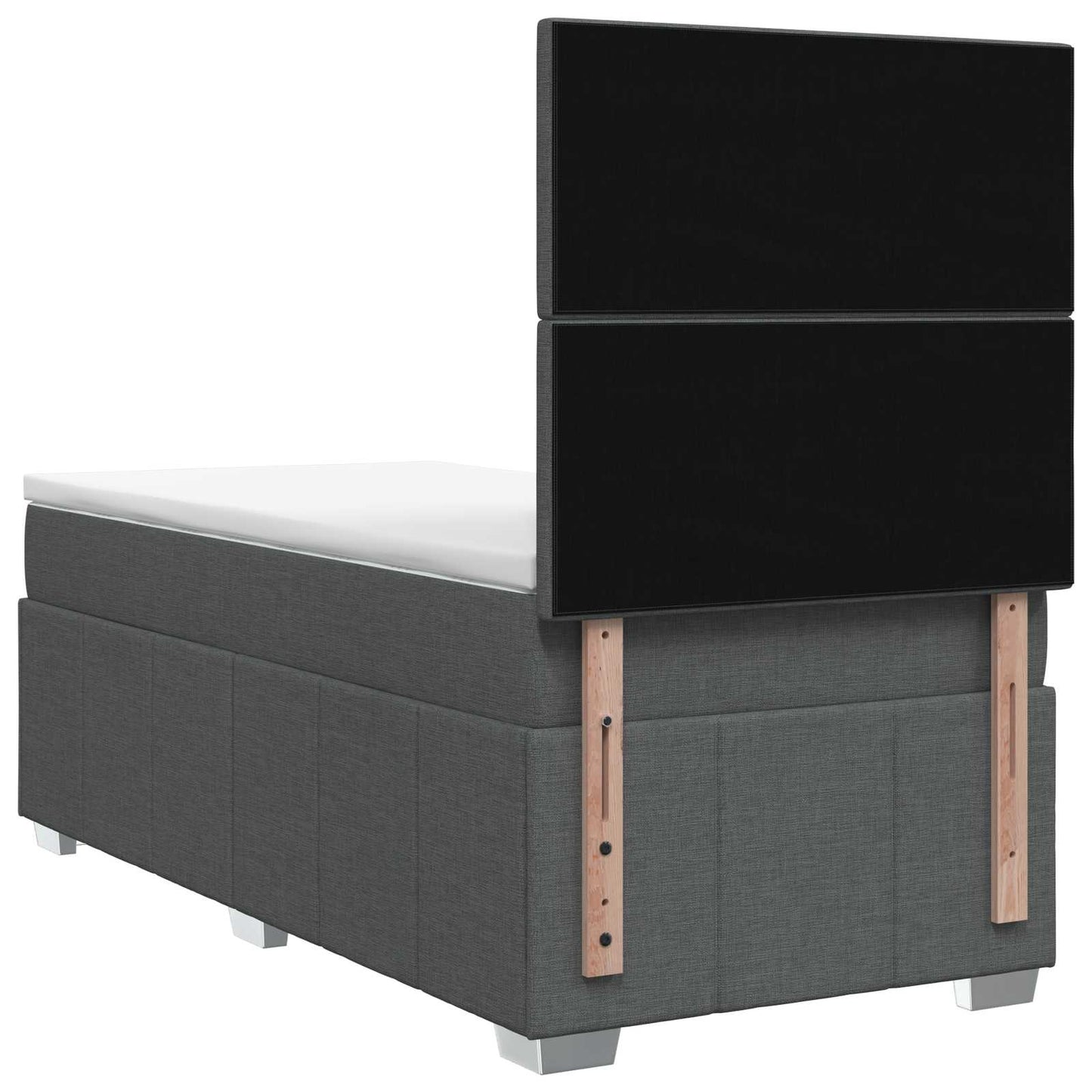 Boxspring ágy matraccal Sötétszürke 80 x 200 cm Szövet
