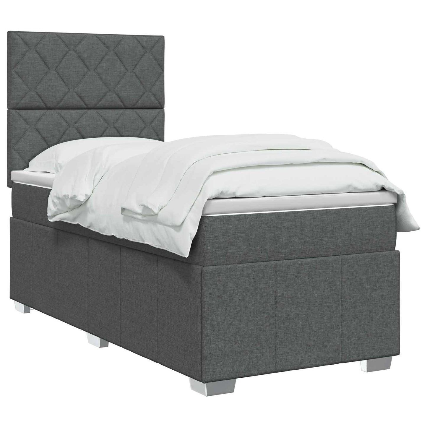 Boxspring ágy matraccal Sötétszürke 80 x 200 cm Szövet