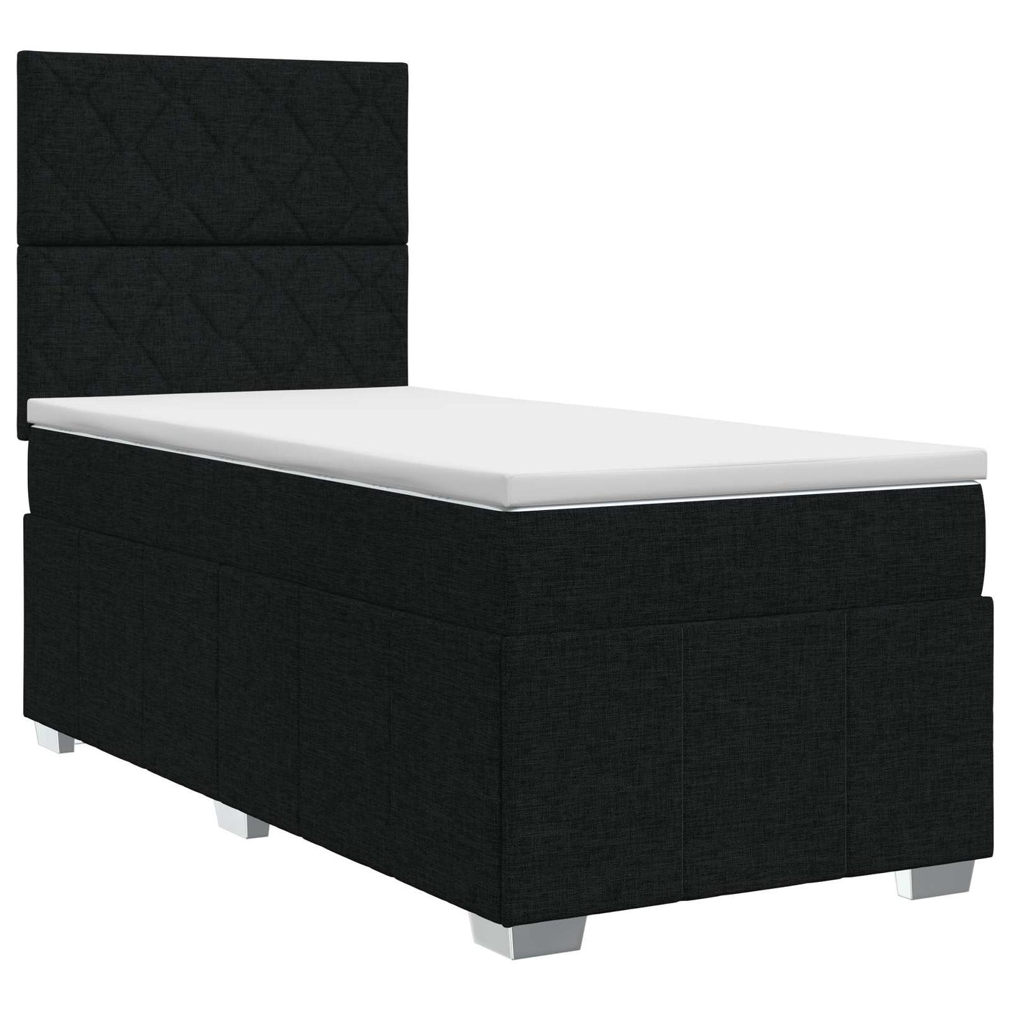 Boxspring ágy matraccal fejtámlával Fekete 80 x 200 cm Szövet
