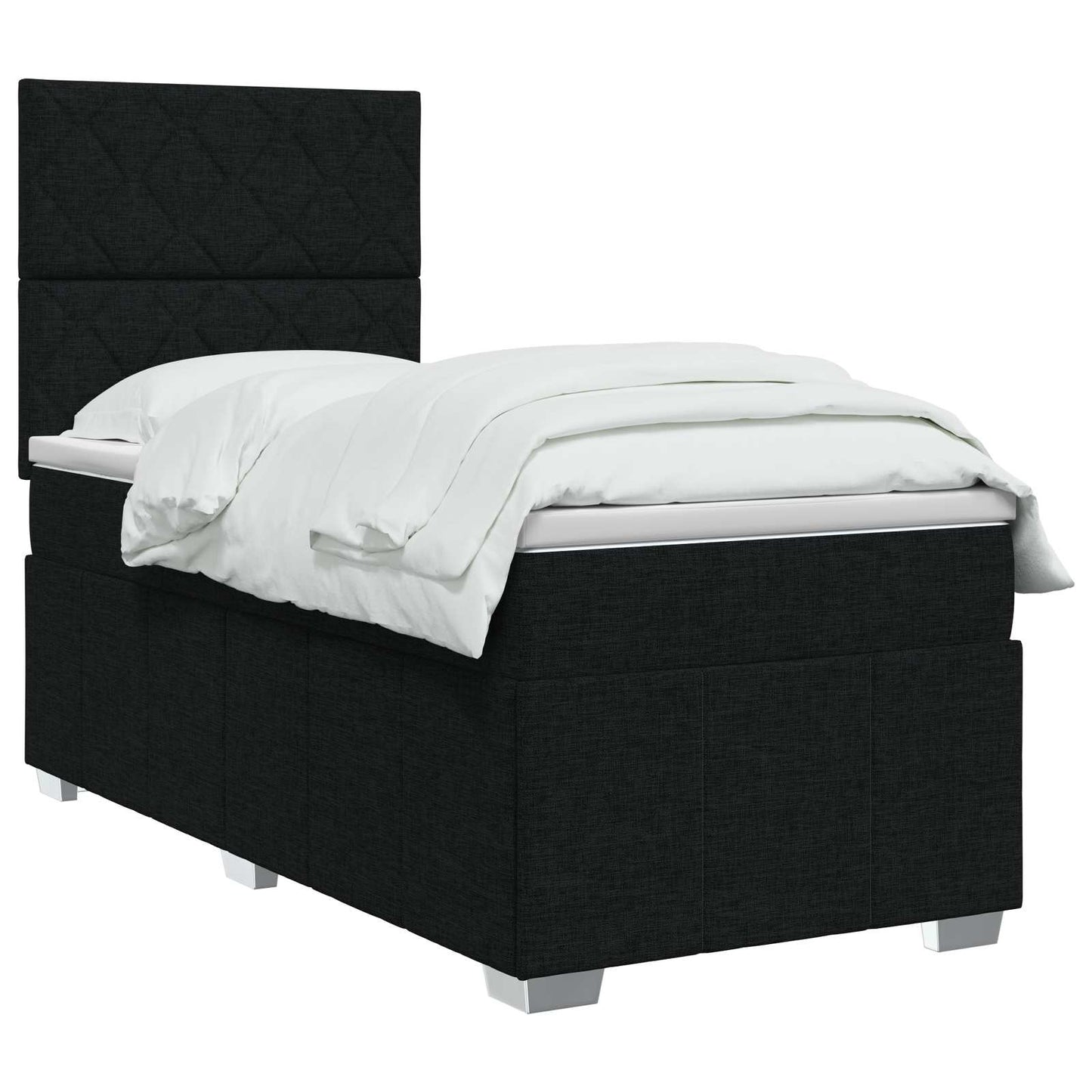 Boxspring ágy matraccal fejtámlával Fekete 80 x 200 cm Szövet