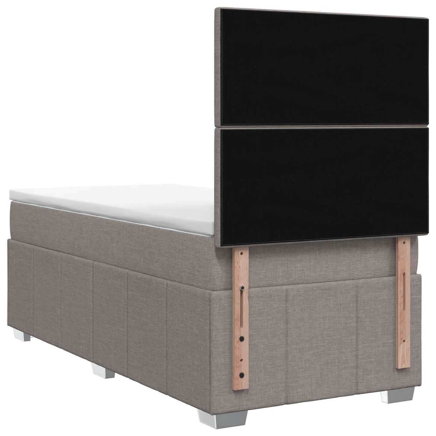 Boxspring ágy matraccal fejtámlával Tópszínű 90 x 200 cm Szövet