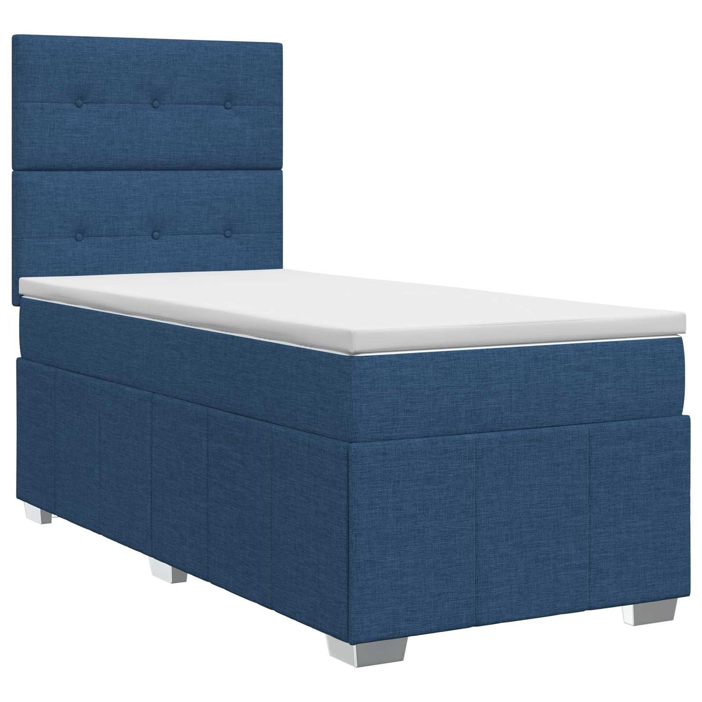 Boxspring ágy matraccal fejtámlával Kék 90 x 200 cm Szövet