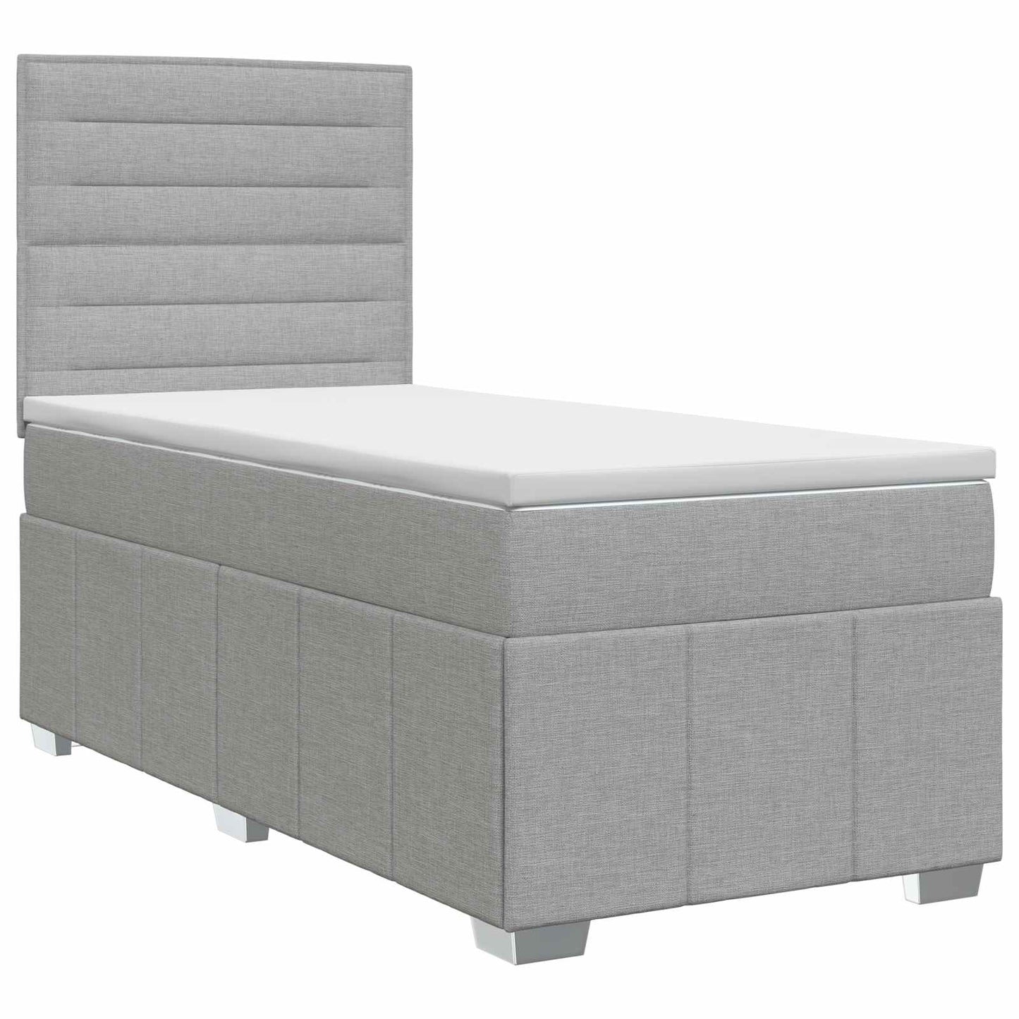 Boxspring ágy matraccal Világosszürke 100 x 200 cm Szövet