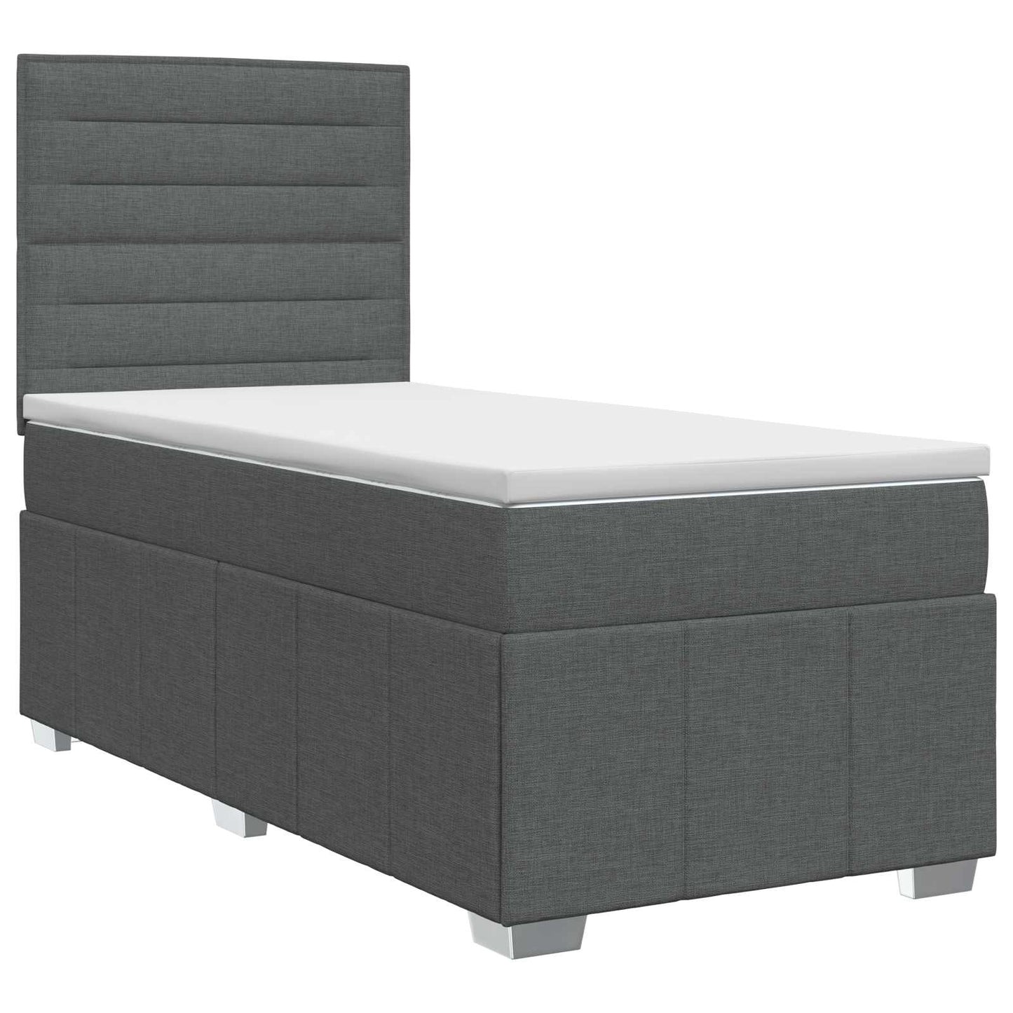 Boxspring ágy matraccal Sötétszürke 100 x 200 cm Szövet