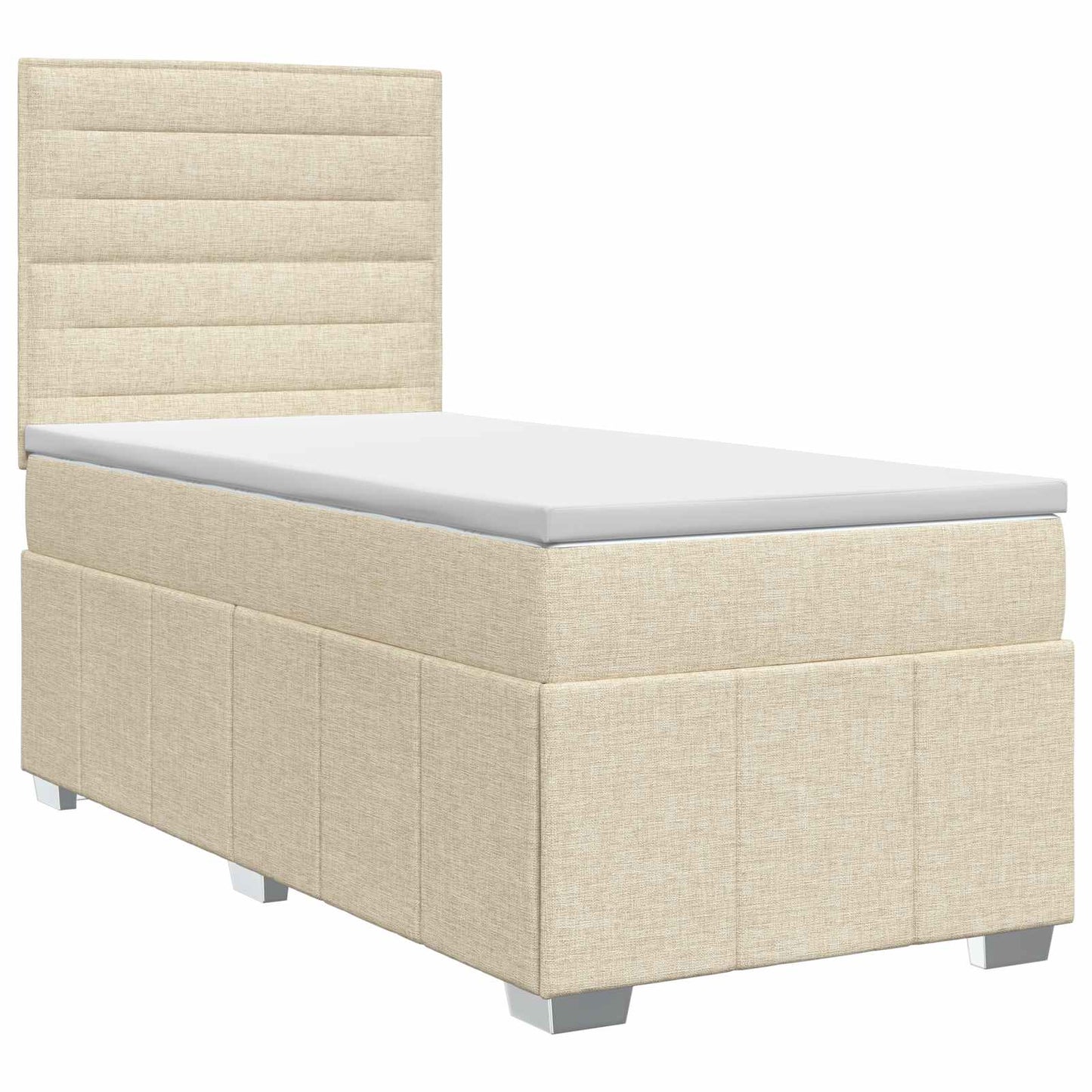 Boxspring ágy matraccal Krémszínű 100 x 200 cm Szövet