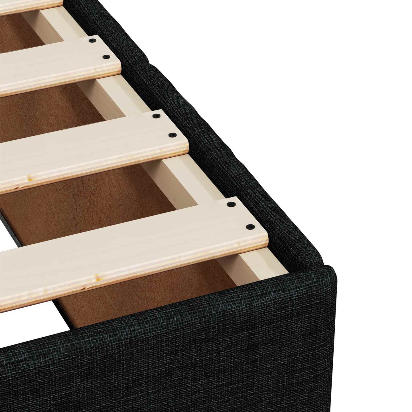 Boxspring ágy matraccal fejtámlával Fekete 100 x 200 cm Szövet