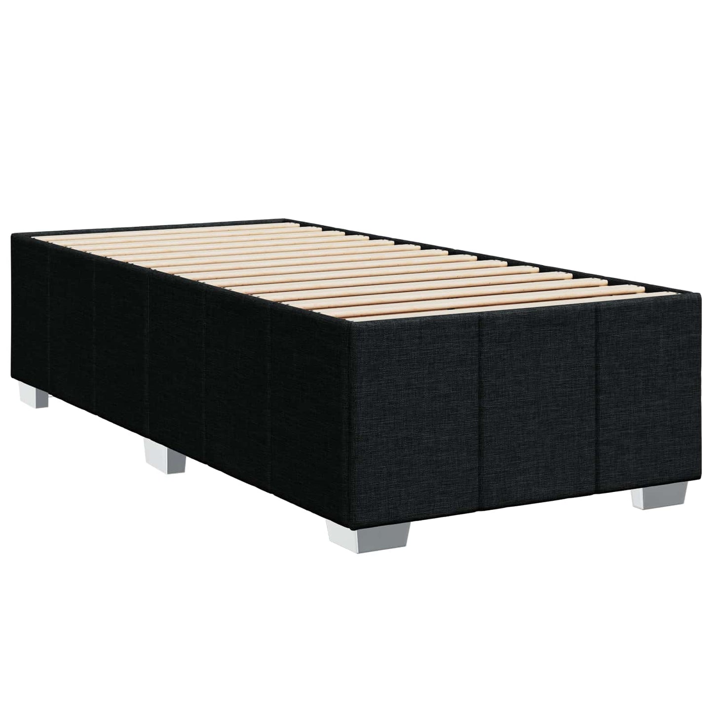 Boxspring ágy matraccal fejtámlával Fekete 100 x 200 cm Szövet