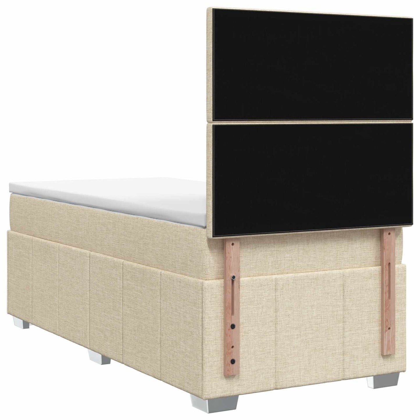 Boxspring ágy matraccal Krémszínű 100 x 200 cm Szövet