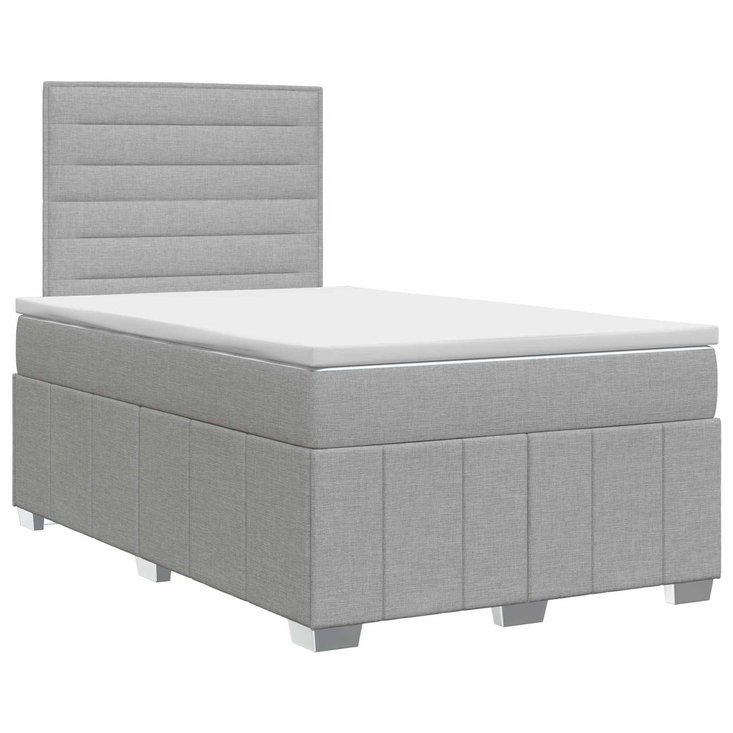 Boxspring ágy matraccal Világosszürke 120 x 190 cm Szövet