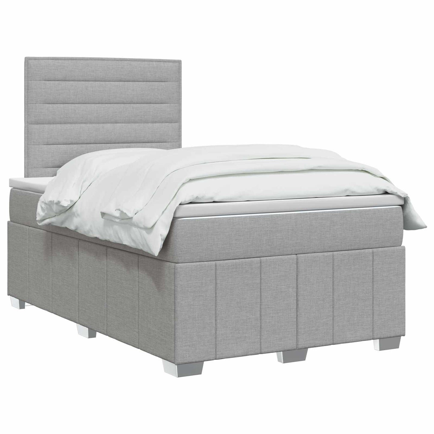 Boxspring ágy matraccal Világosszürke 120 x 190 cm Szövet