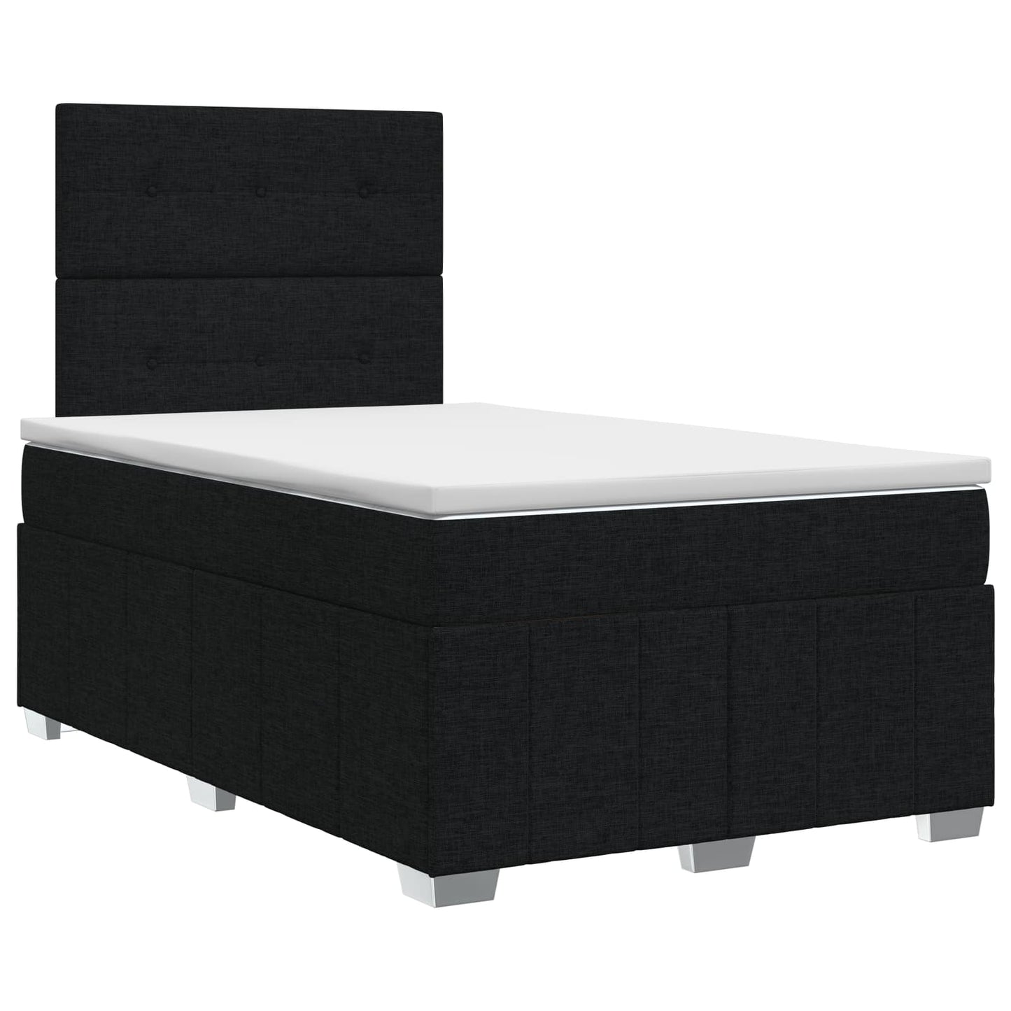 Boxspring ágy matraccal fejtámlával Fekete 120 x 190 cm Szövet