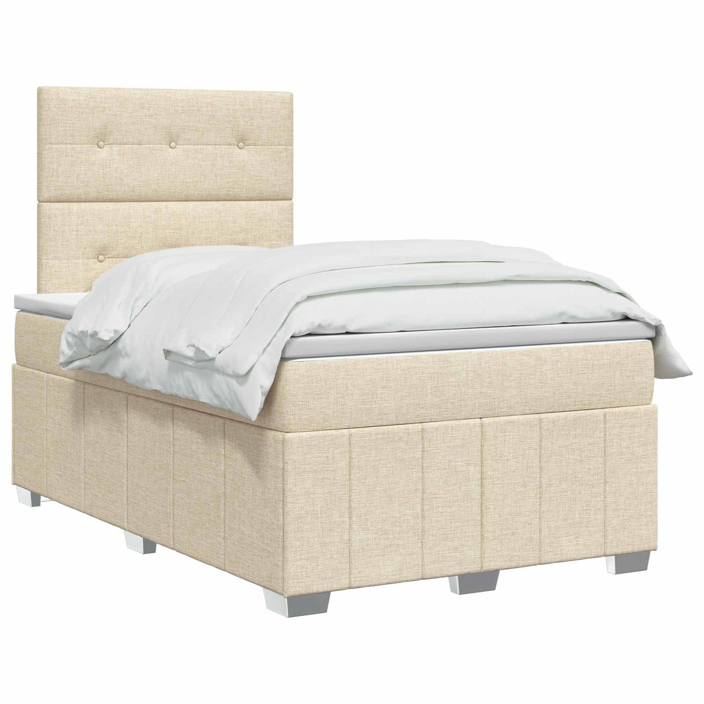 Boxspring ágy matraccal Krémszínű 120 x 190 cm Szövet