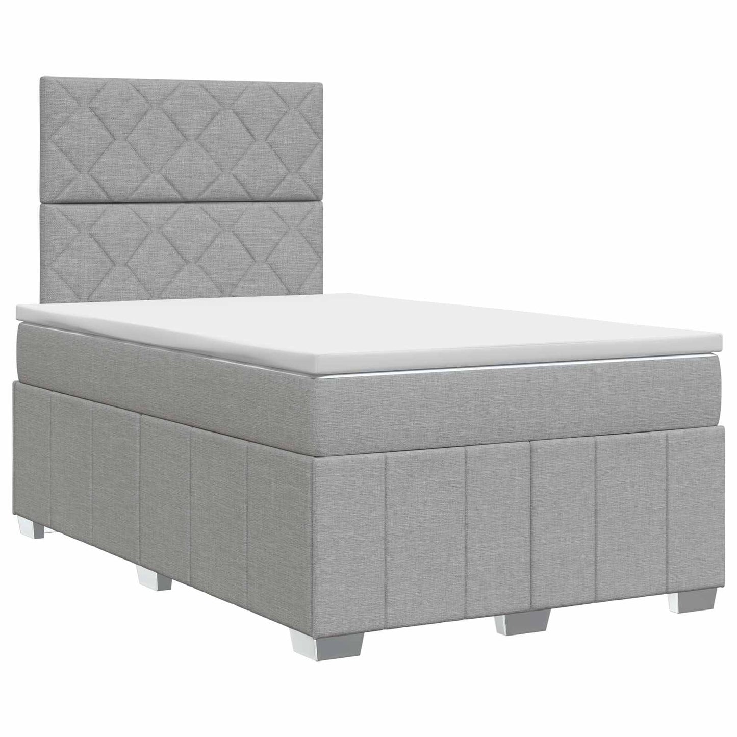 Boxspring ágy matraccal Világosszürke 120 x 190 cm Szövet