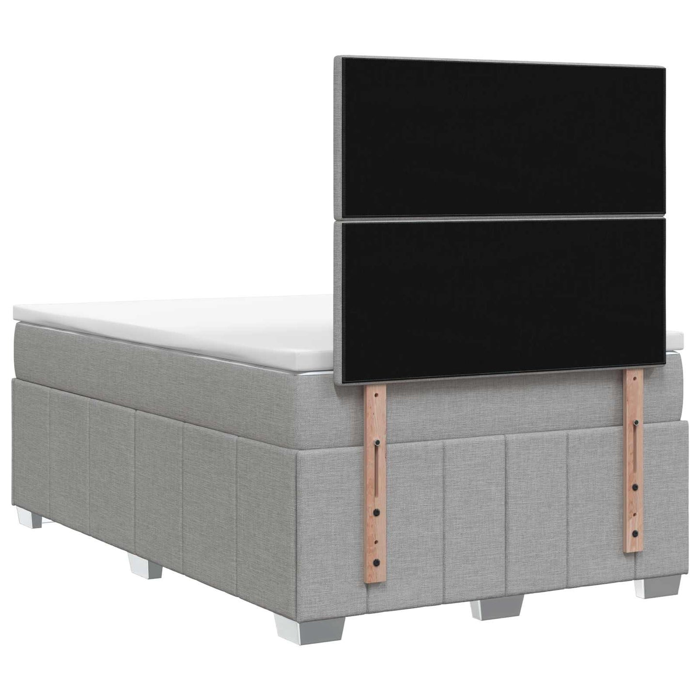 Boxspring ágy matraccal Világosszürke 120 x 190 cm Szövet