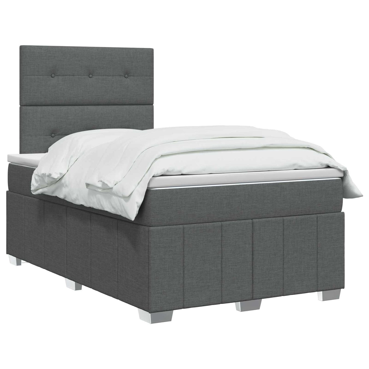 Boxspring ágy matraccal Sötétszürke 120 x 200 cm Szövet