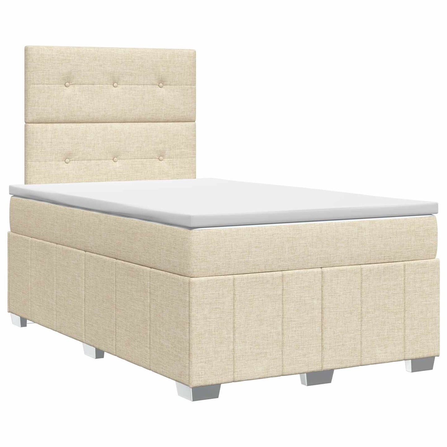 Boxspring ágy matraccal Krémszínű 120 x 200 cm Szövet