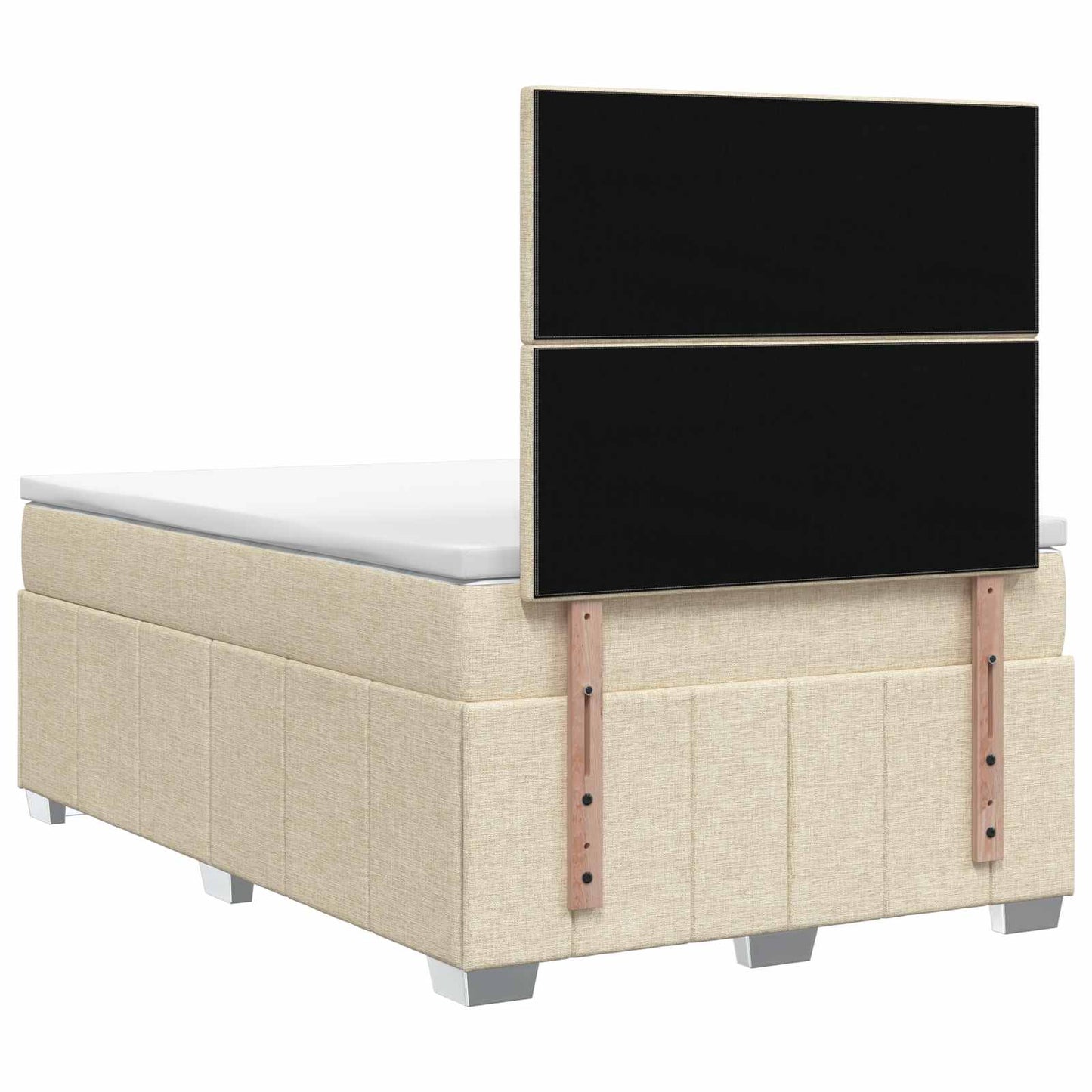 Boxspring ágy matraccal Krémszínű 120 x 200 cm Szövet