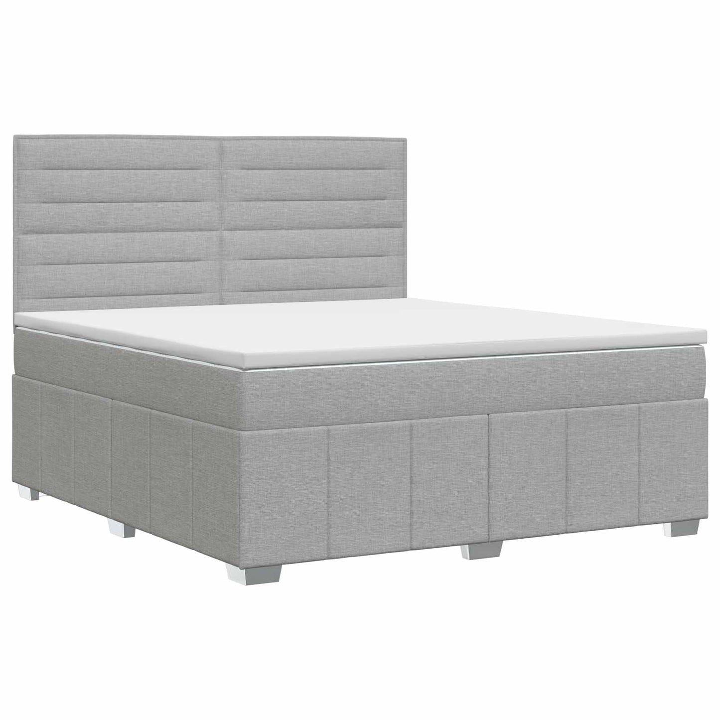 Boxspring ágy matraccal Világosszürke 140 x 190 cm Szövet