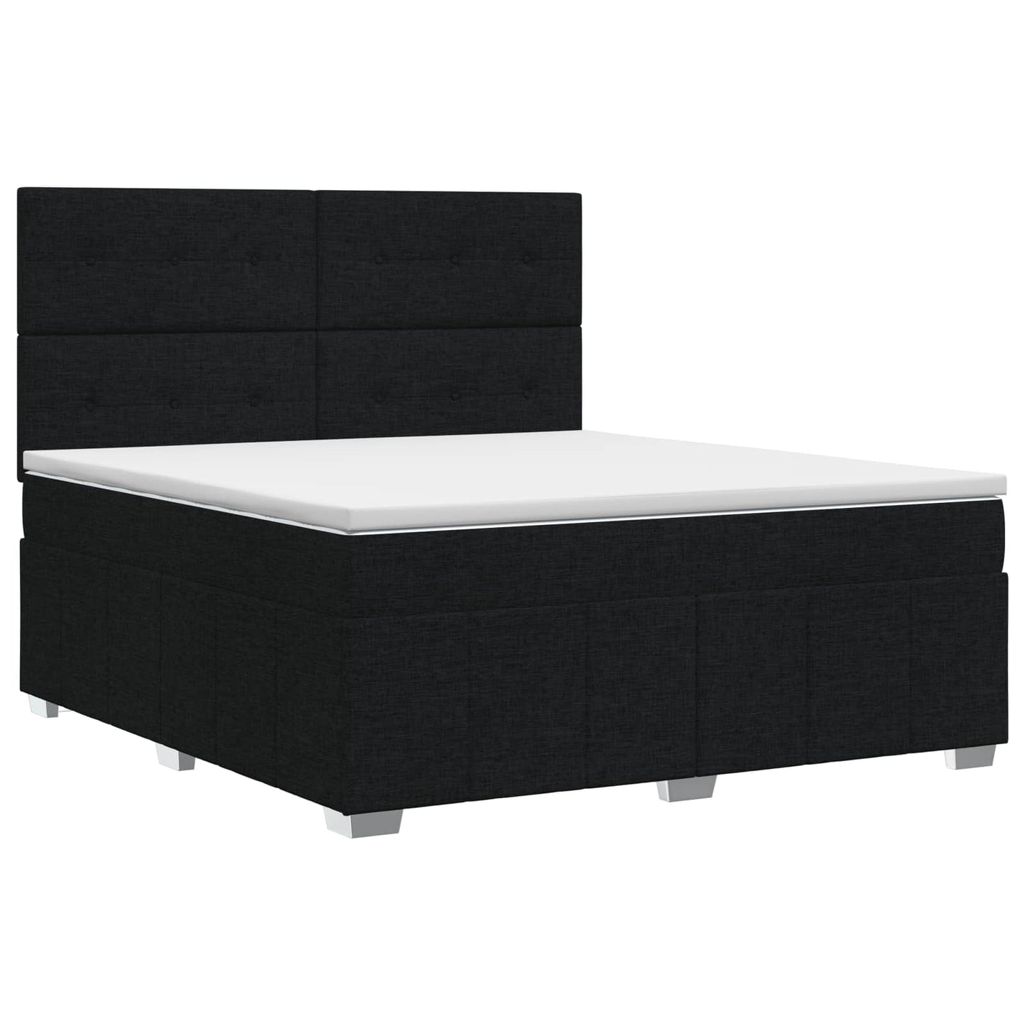 Boxspring ágy matraccal fejtámlával Fekete 140 x 190 cm Szövet