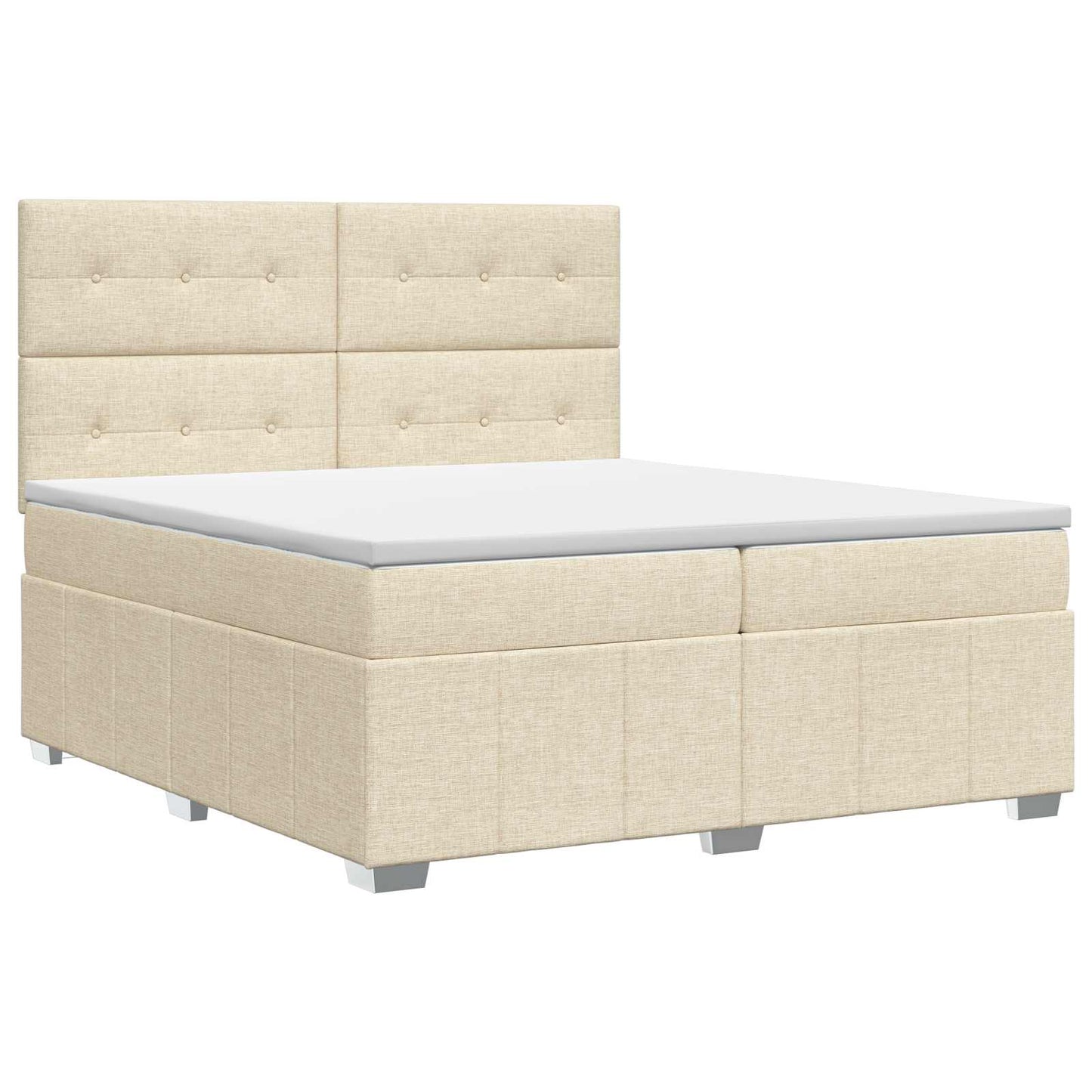 Boxspring ágy matraccal Krémszínű 140 x 190 cm Szövet