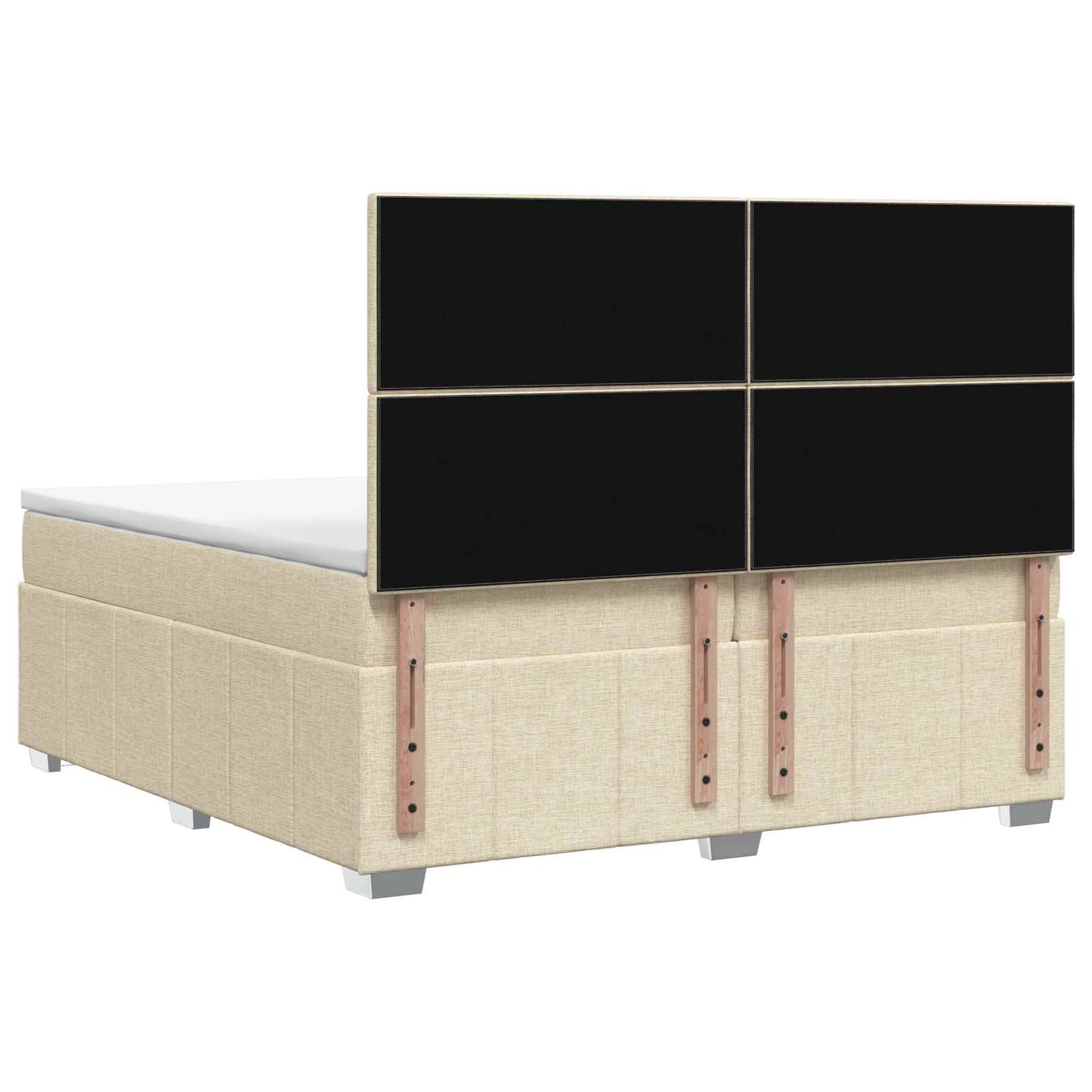 Boxspring ágy matraccal Krémszínű 140 x 190 cm Szövet
