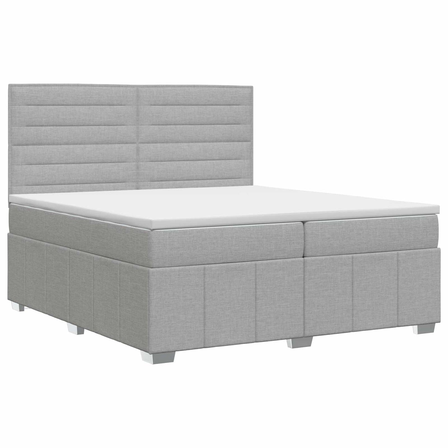 Boxspring ágy matraccal Világosszürke 140 x 200 cm Szövet