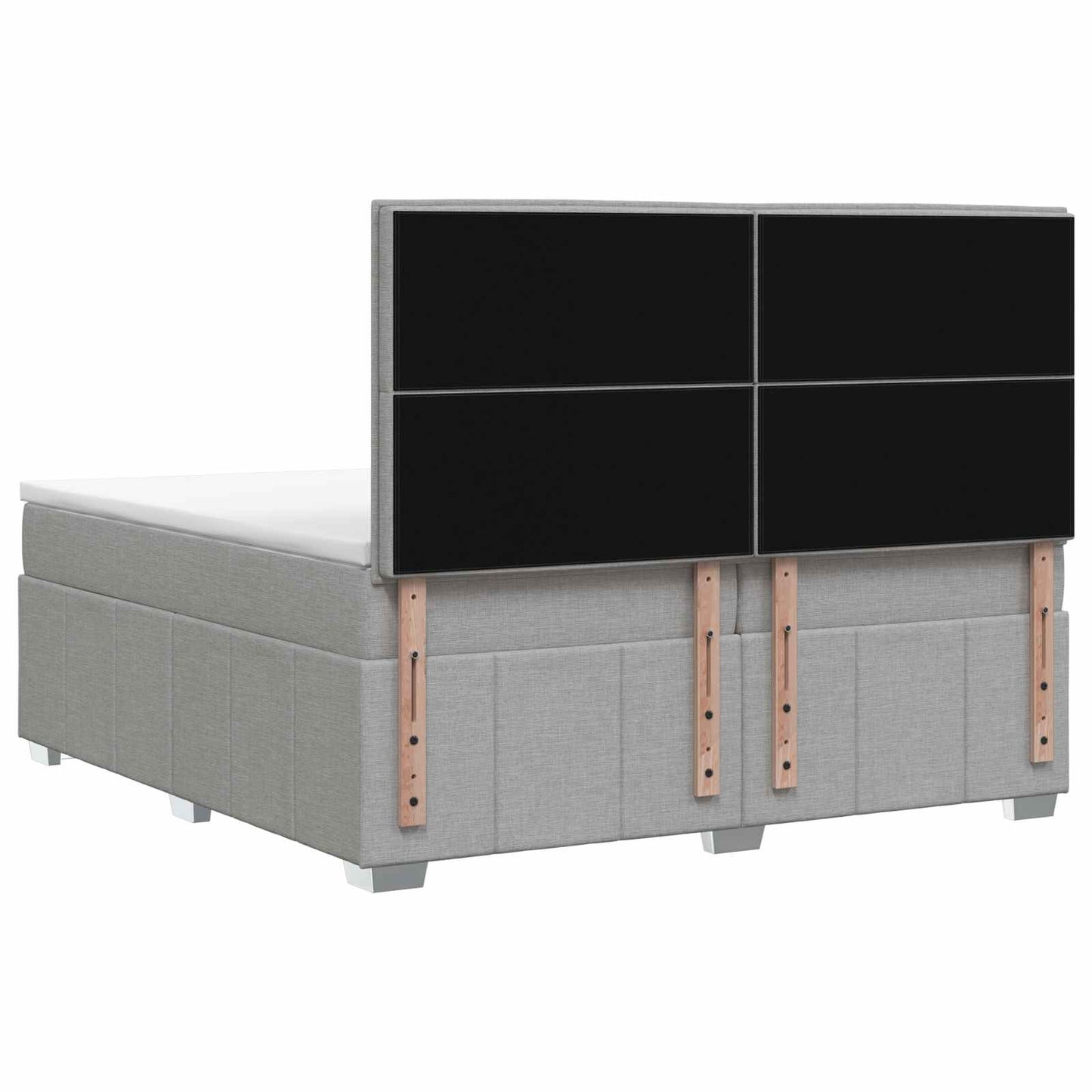Boxspring ágy matraccal Világosszürke 140 x 200 cm Szövet