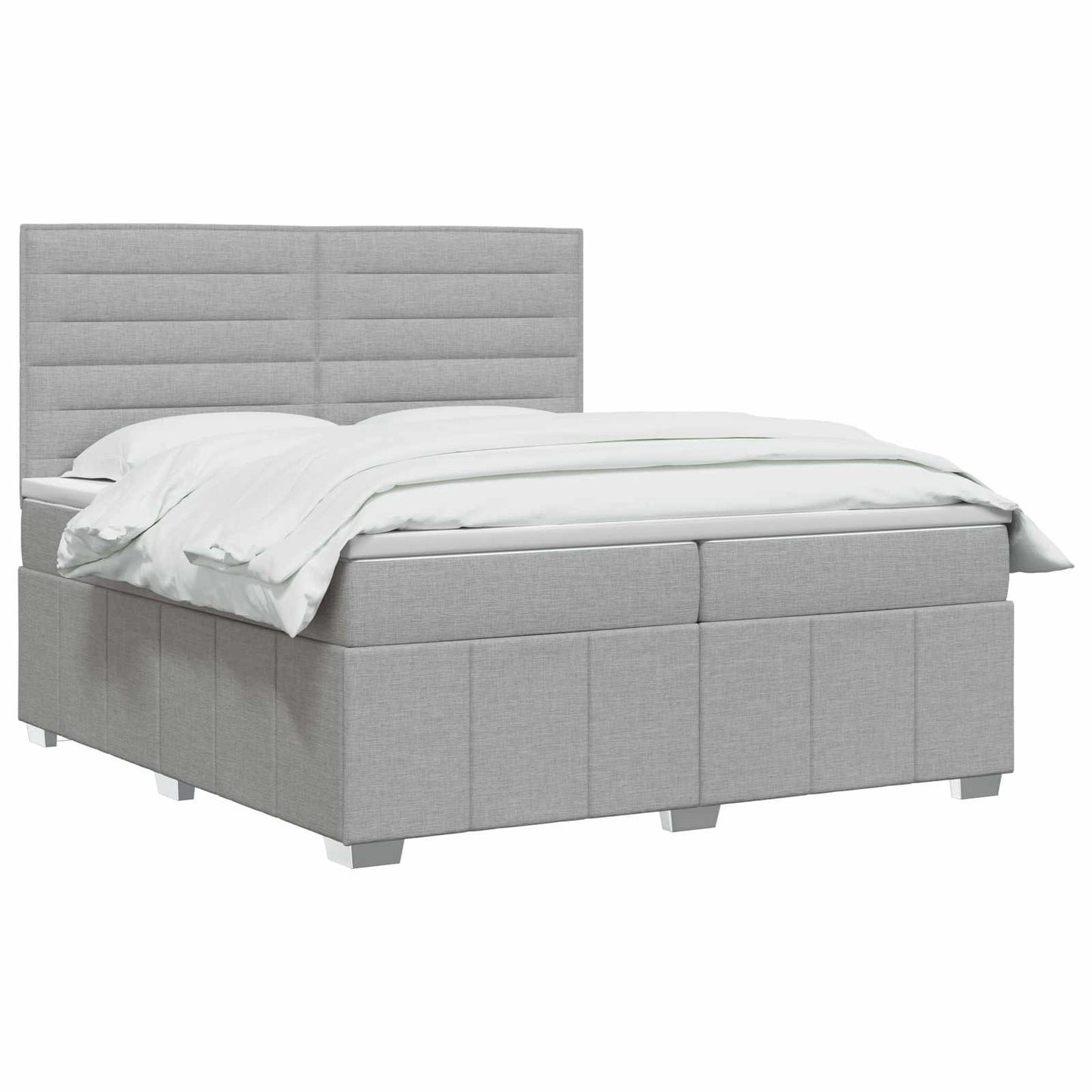 Boxspring ágy matraccal Világosszürke 140 x 200 cm Szövet