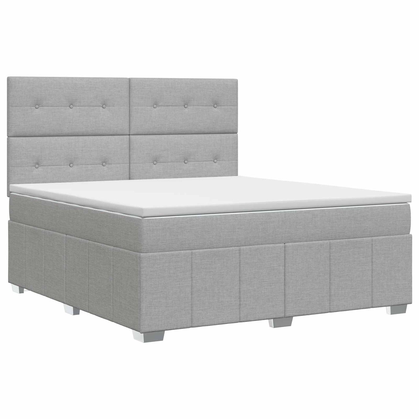 Boxspring ágy matraccal Világosszürke 160 x 200 cm Szövet