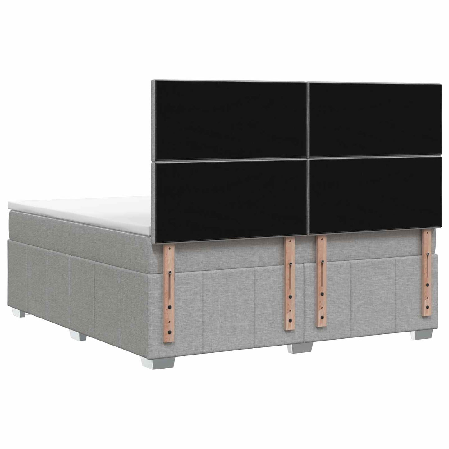 Boxspring ágy matraccal Világosszürke 160 x 200 cm Szövet